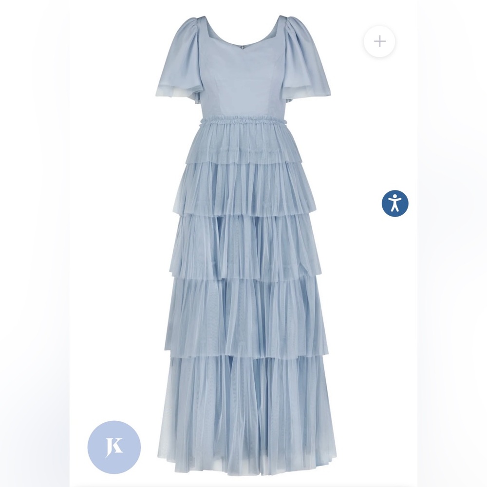 Jessake, light blue bridesmaid dress / prom dress. Modest & perfect for petite